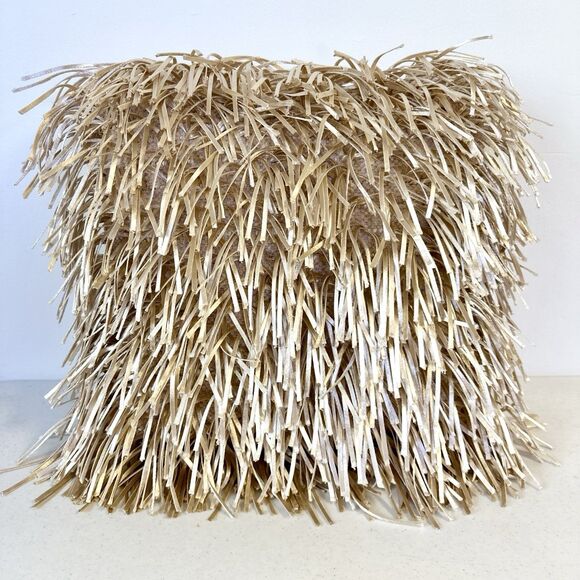 Sand Shag Throw‎ Pillow 18" Square Accent Throw Pillows Fringe Decor At home - Picture 1 of 3